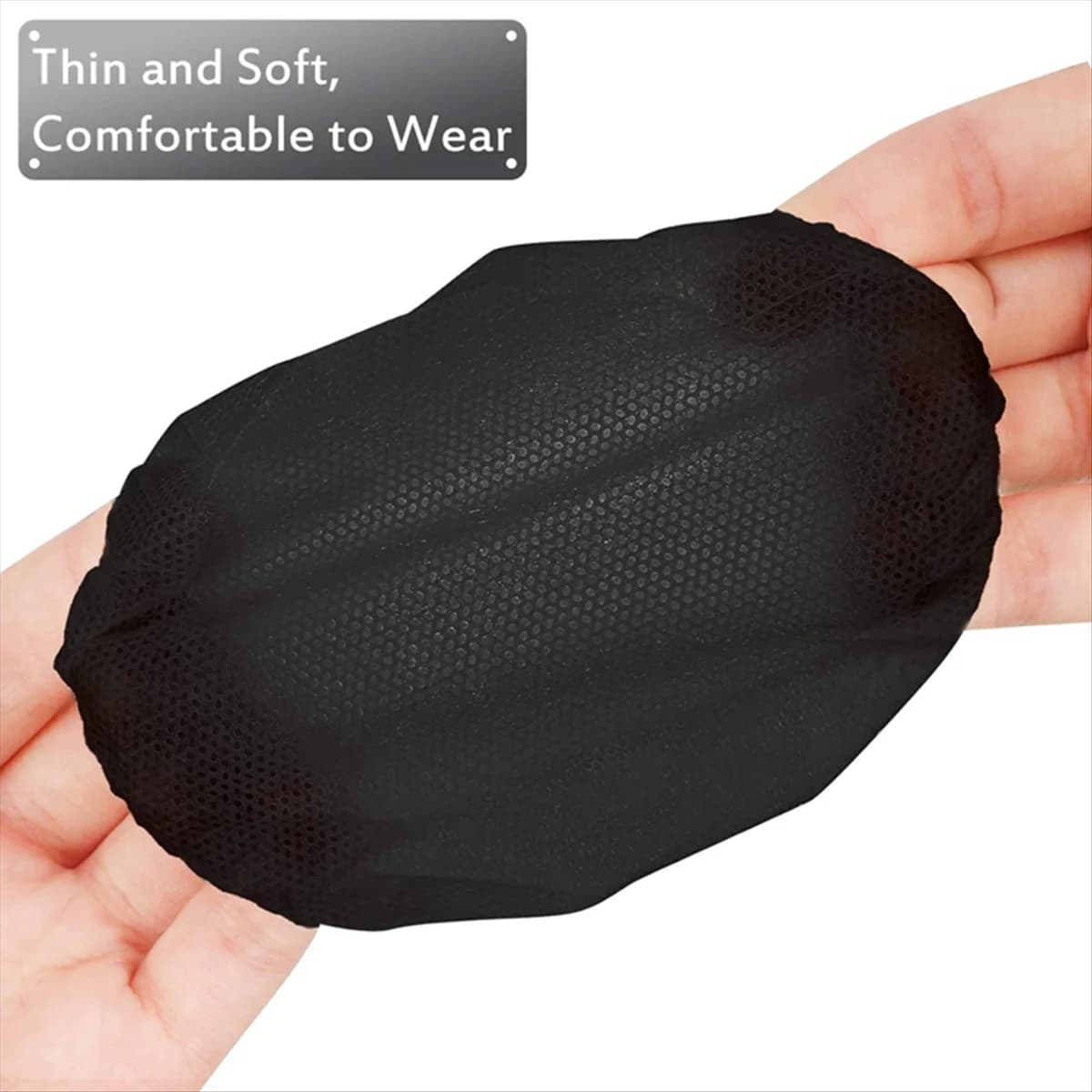 L62A 100 pieces/set Gaming Cafe cover for disposable headphones non woven cover for sweat resistant dust headphones, black