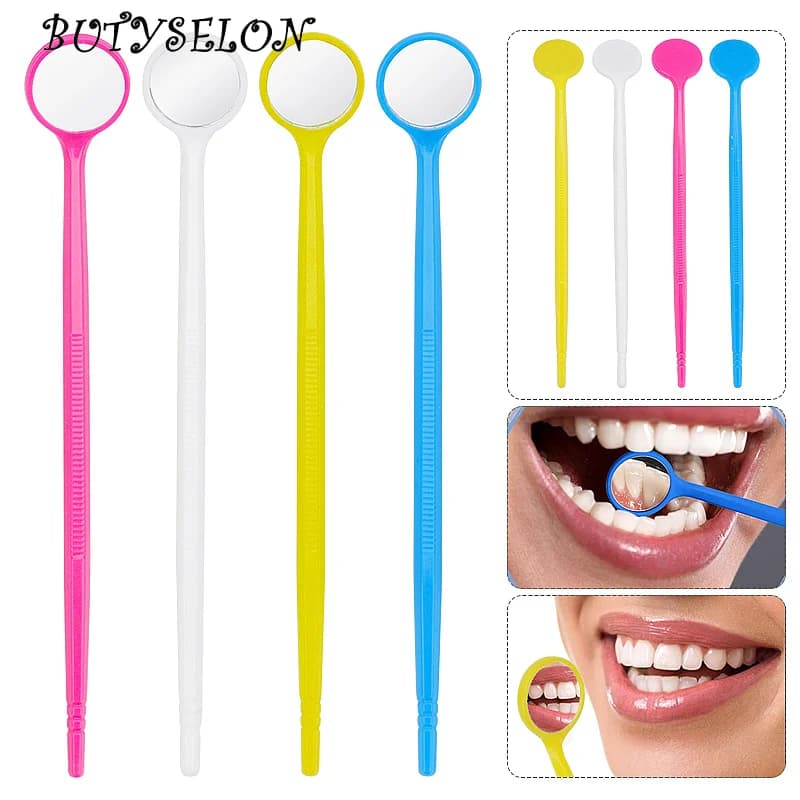 5pcs Extension Eyelashes check mirror for makeup teeth cleaning oral inspection mirrors for hands plastic handle beauty tool for lifting eyelashes
