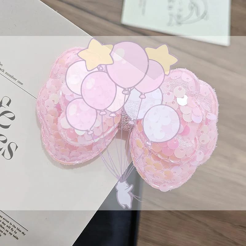 Sequin Bow Hair Clips Cute Glitter Princess Hairpins Non-slip for Little Girls Daily Wear Birthday Party Decor