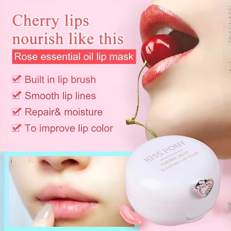 Maschera per labbra universale per dormire alla rosa per l'idratazione e la riduzione della linea delle labbra Trattamento idratante notturno Formula importata per le labbra