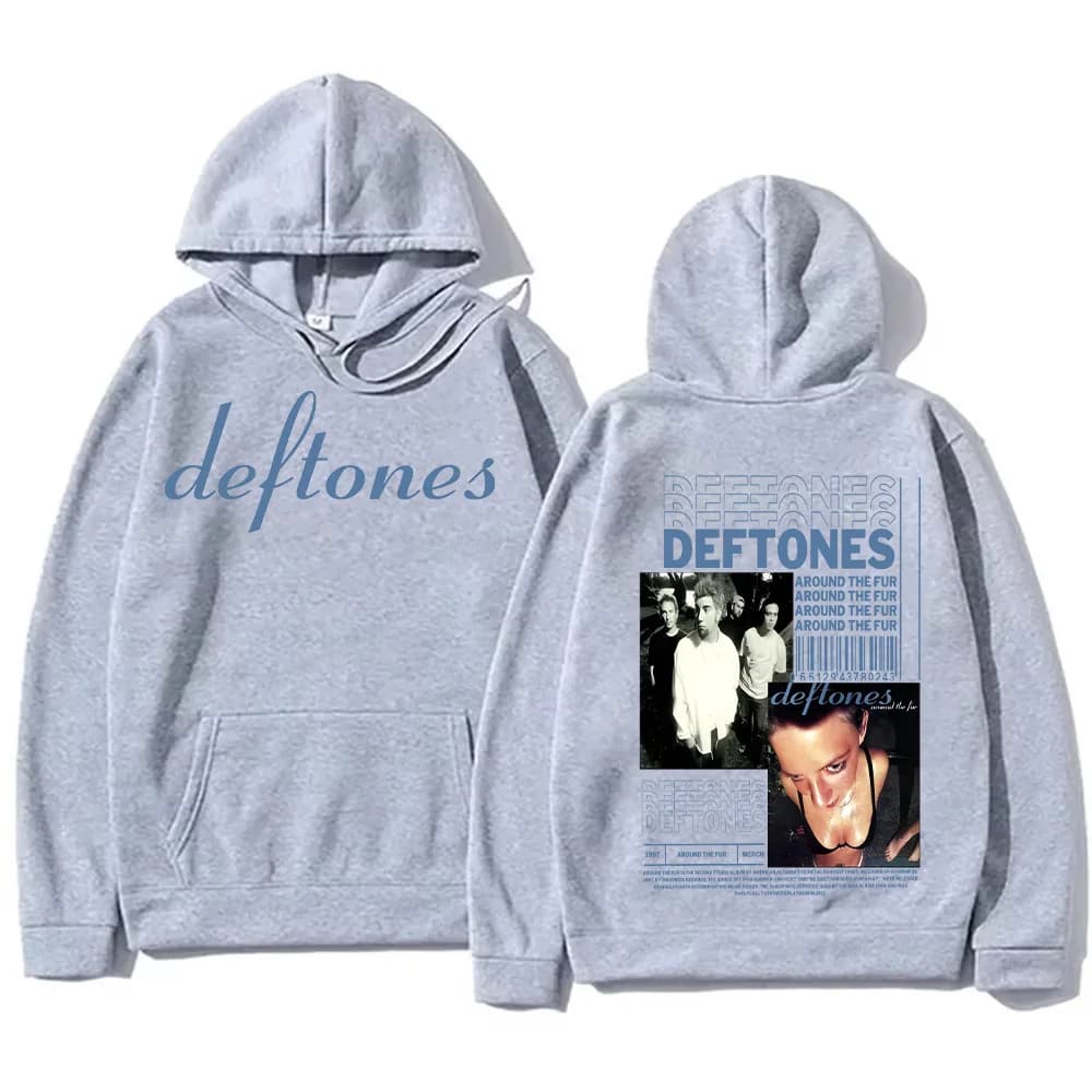 Felpa con cappuccio Deftones Around The Fur Album Stampa Abbigliamento Uomo Pullover classico Felpa con cappuccio estetica gotica Harajuku Donna Uomo Felpa Y2K