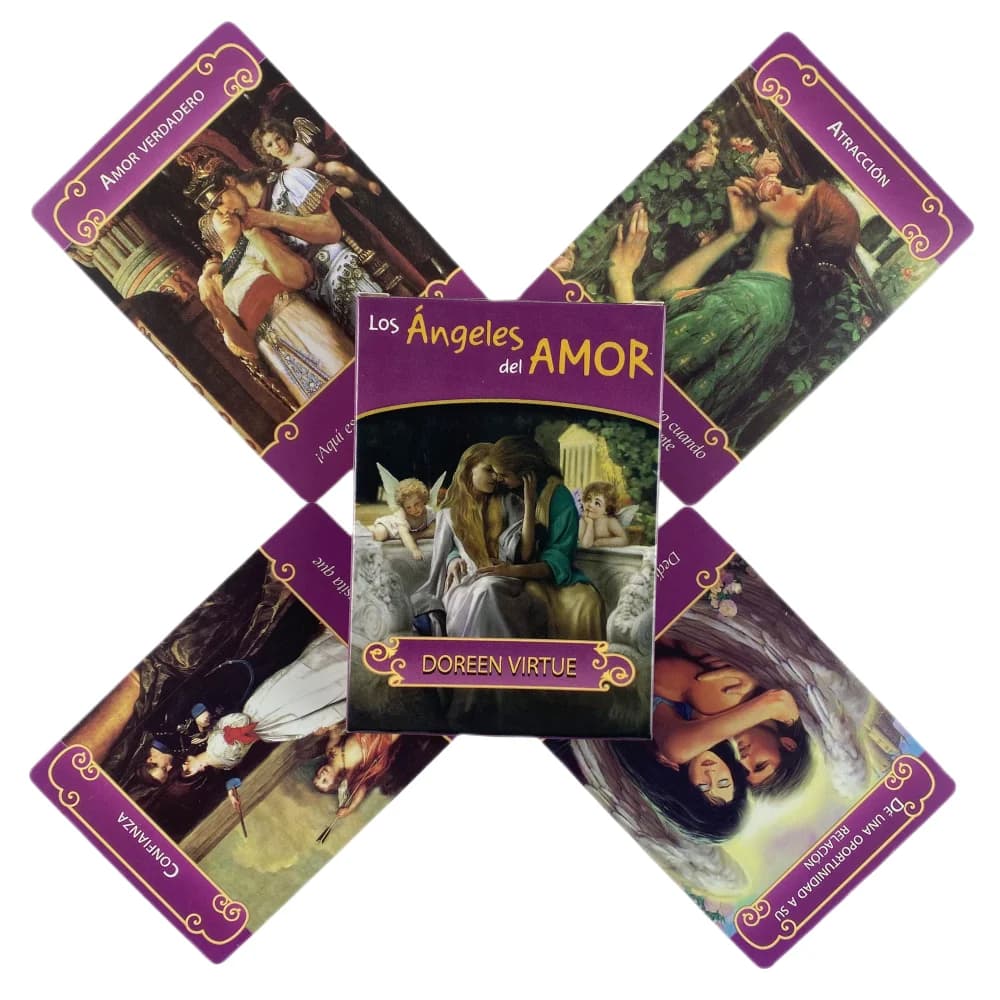 Los Angels Del Amor Oracle Cards A 44 Tarot Spanish Divination Edition Deck Board Games