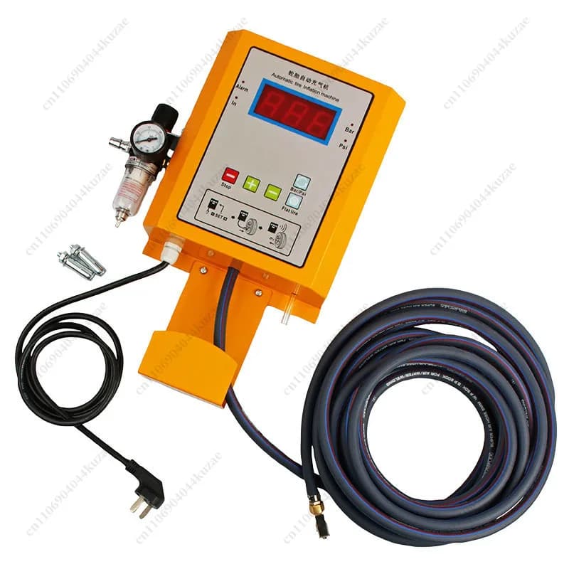 Gonfiatore per Pneumatici Commerciali, Pompa d'Aria Completamente Automatica da Parete con Display Digitale per Auto, Camion e Officine