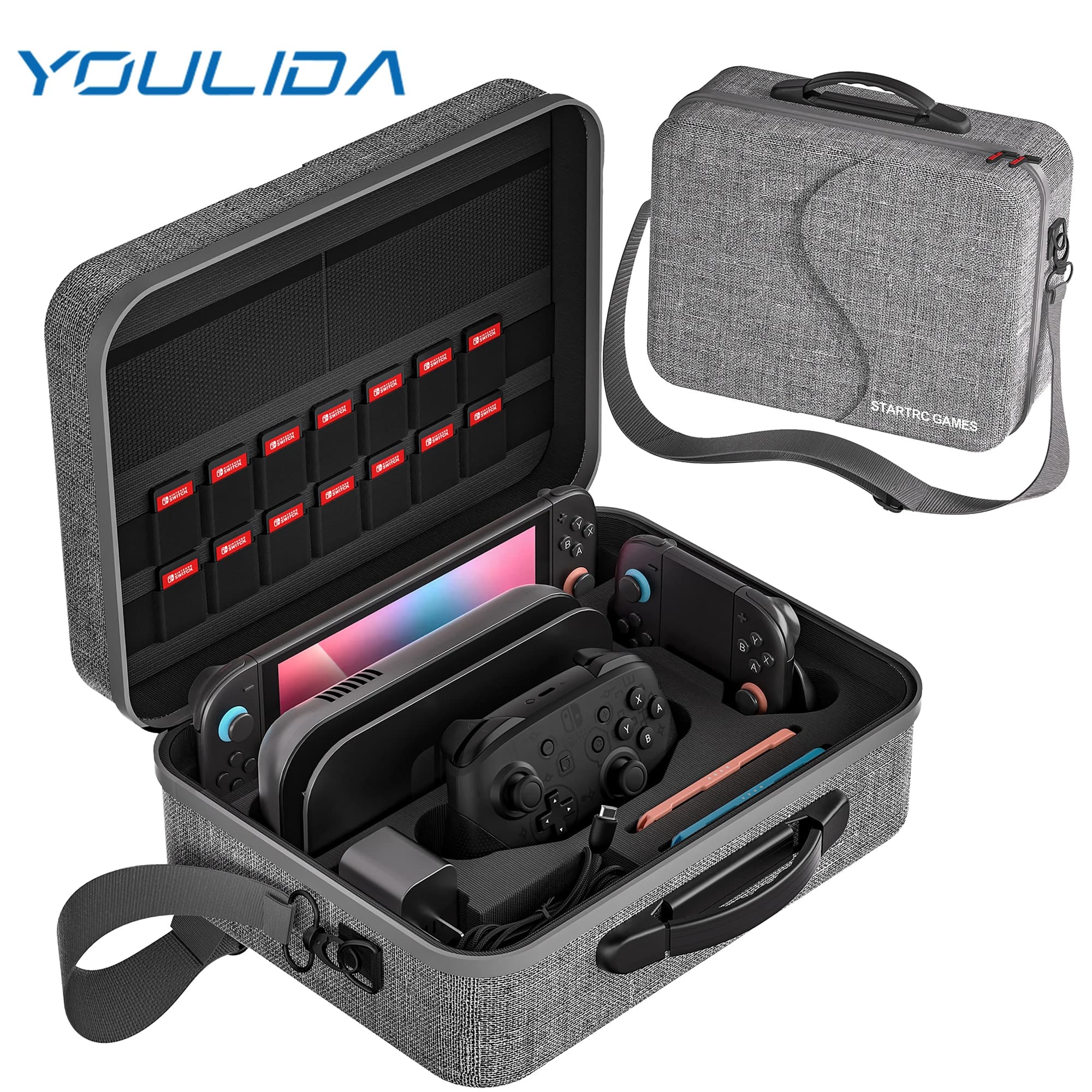 Custodia da viaggio Switch 2 Borsa portaoggetti portatile Custodia da trasporto all-in-one Borsa rigida per accessori di gioco per console Nintendo Switch 2