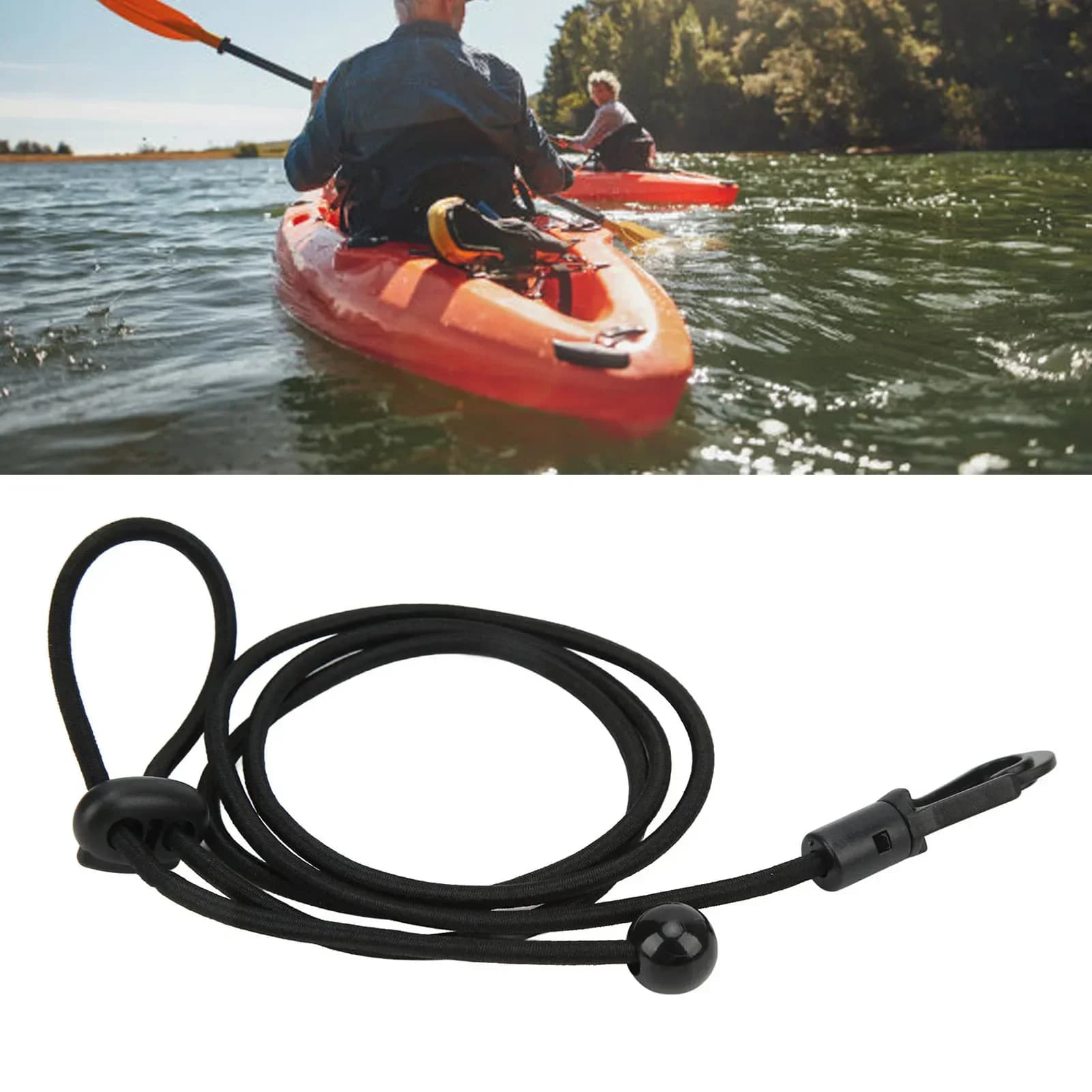 2 pz 180 cm Kayak Canoa Paddle Guinzaglio Clip Estensibile Canna Da Pesca Tether Holder Per Kayak Surf
