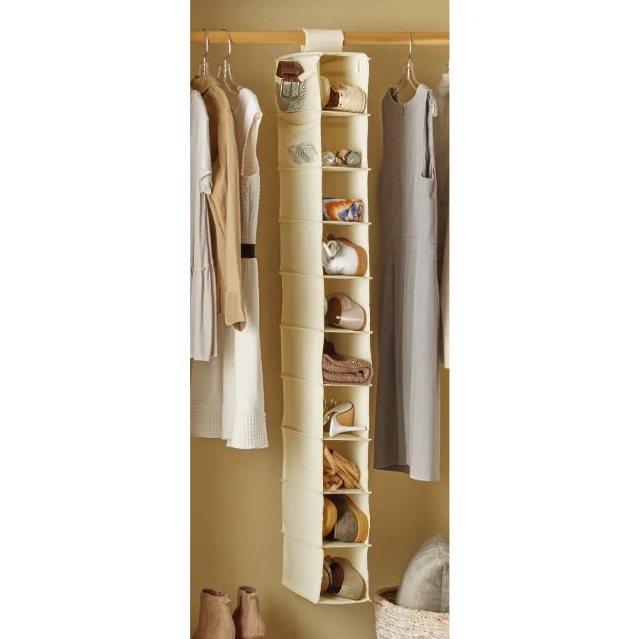 Organizer hanging 10 shelves in canvas for shoes and clothes