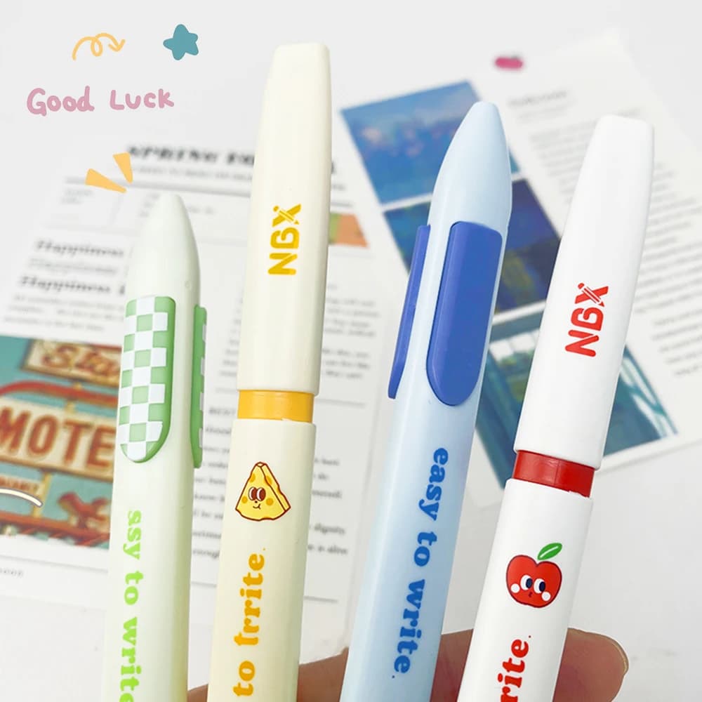 NBX Penna gel retrattile ad asciugatura rapida Anti-caduta Pizzico Punta fine da 0,5 mm con 2 ricariche extra Penna per appunti per diario di cancelleria