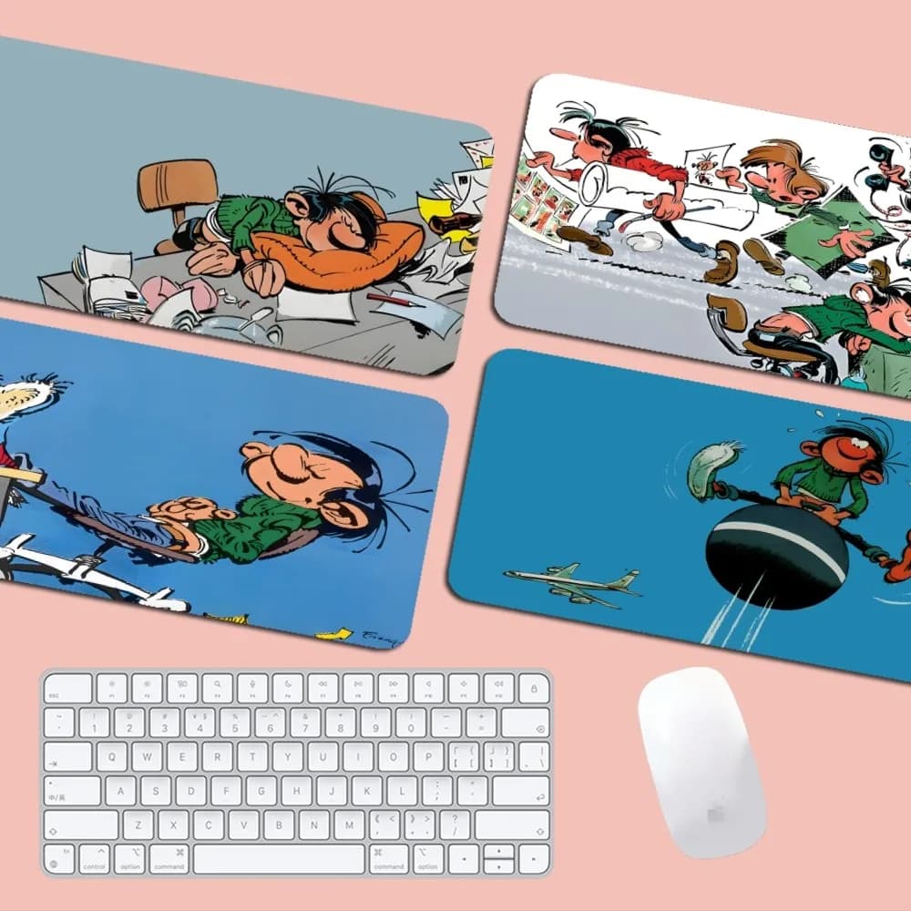 Gaston Lagaffe Mousepad Boy Pad tappetino per mouse da gioco in gomma naturale dimensioni per Gaming World Of Tanks CS GO Zelda
