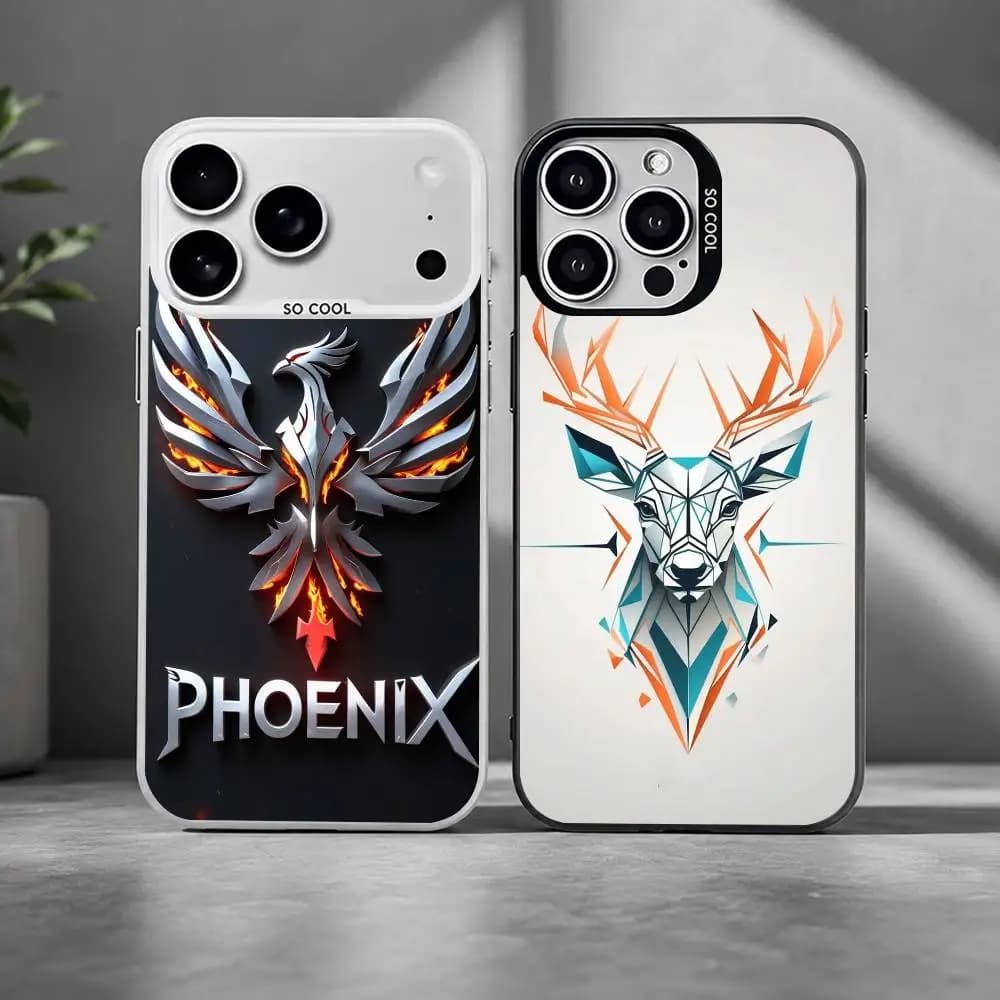 Animal logo Silver Cover For Phone Case For iPhone 17,16,15,14,13,12,11 Plus,Pro Max,XS