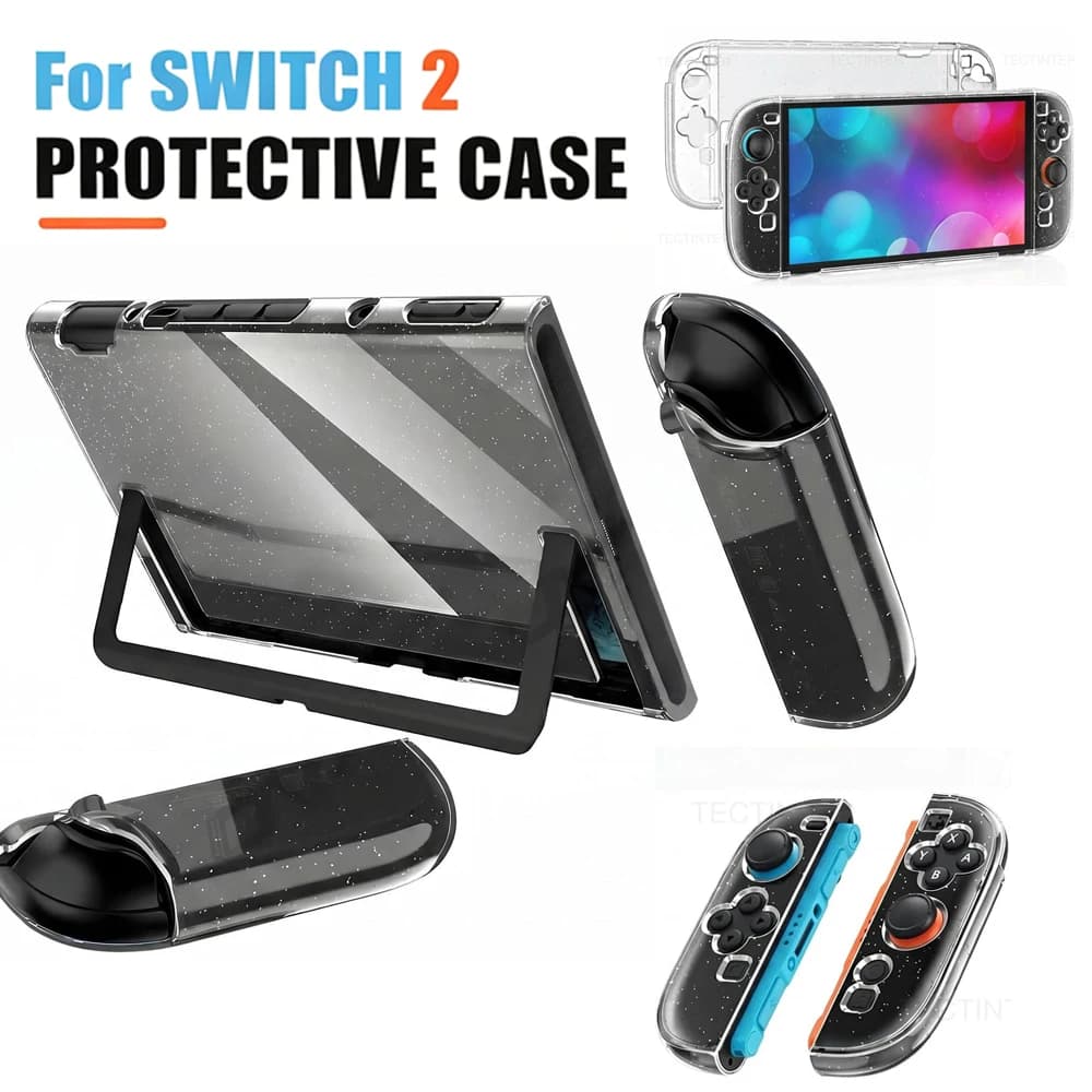 Dockable Glitter Shell Case for Nintendo Switch 2 Console Accessory Anti-fall Protector Cover for Switch 2 Joystick Controller