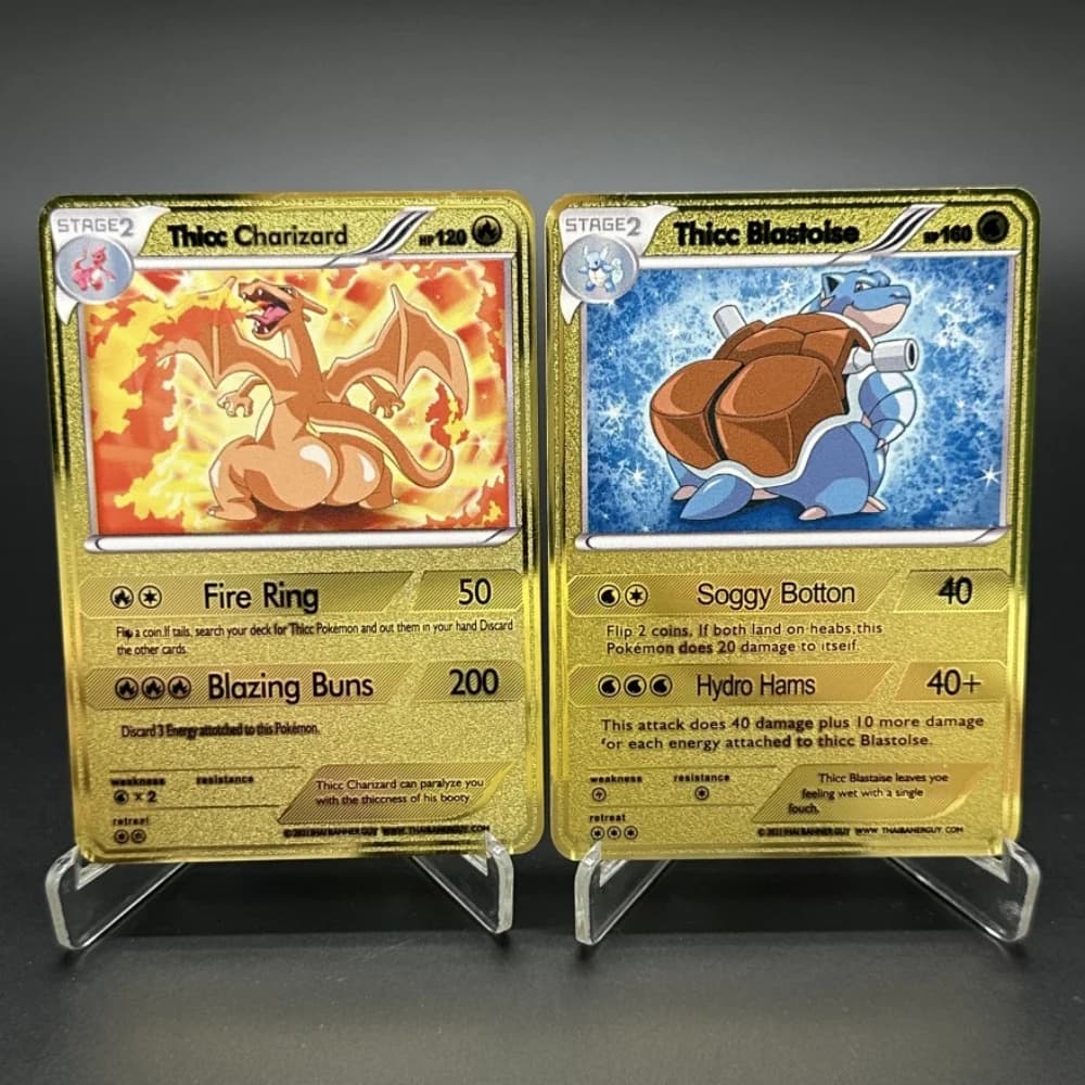 Set di 4 Carte Metalliche da Collezione PTCG Fai-da-Te, CHARIZARD VENUSAUR, Carte Singole Autoprodotte, Gioco Classico, Carte Anime, Regalo, Giocattolo