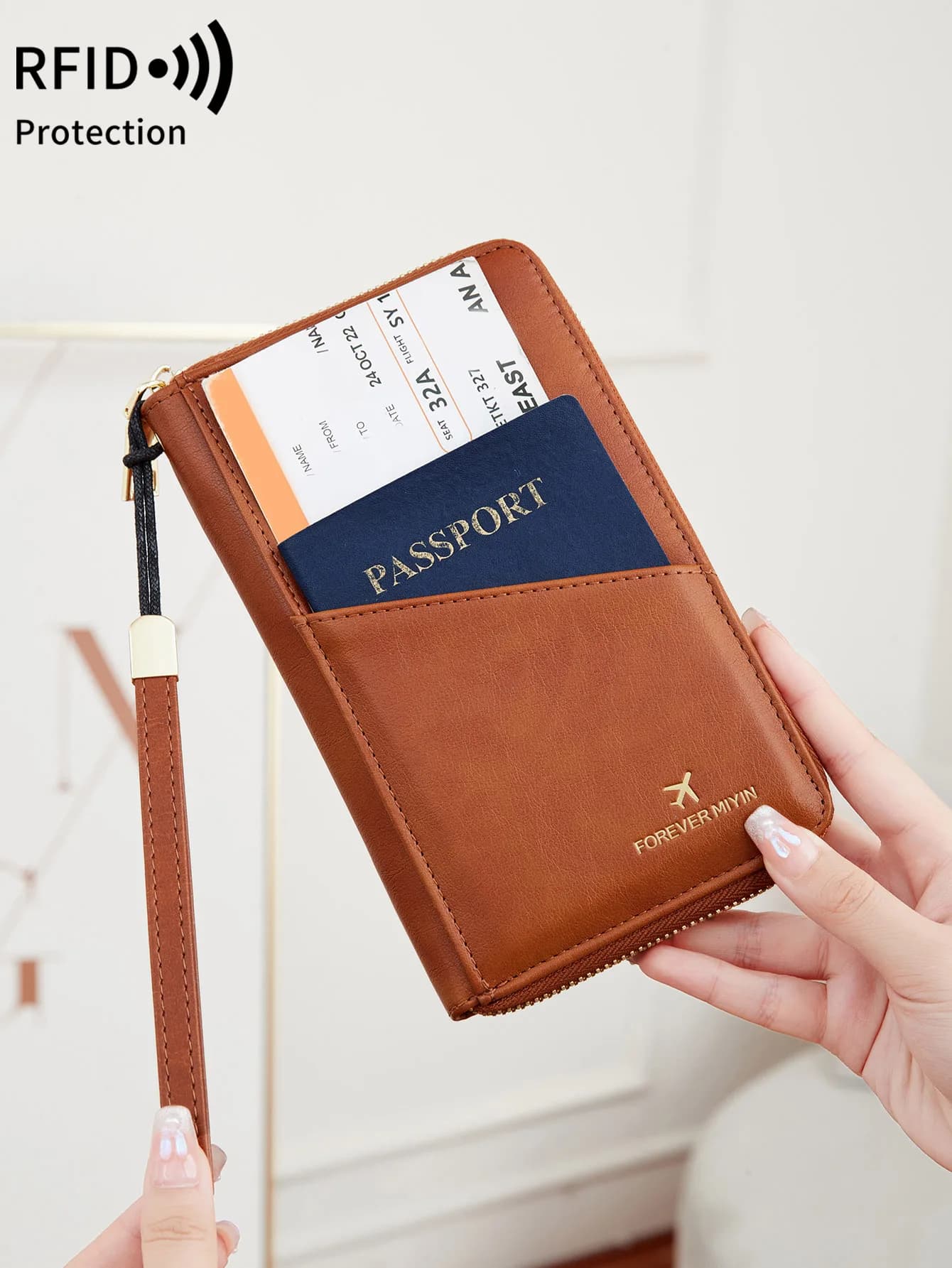 Clip per passaporto RFID alla moda tasca frontale porta passaporto multifunzionale in pelle PU portafoglio passaporto accessori da viaggio