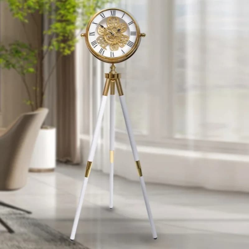 Orologio da Terra a Treppiede di Lusso, Orologi da Terra Moderni in Stile Americano, Orologio da Terra Creativo in Metallo per Soggiorno in Stile Nordico
