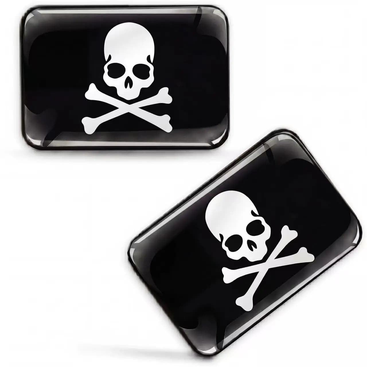 2 Adesivi per Auto Stile Teschio Scheletro, Emblema Distintivo per Moto e Casco, Accessori per Tutti i Veicoli
