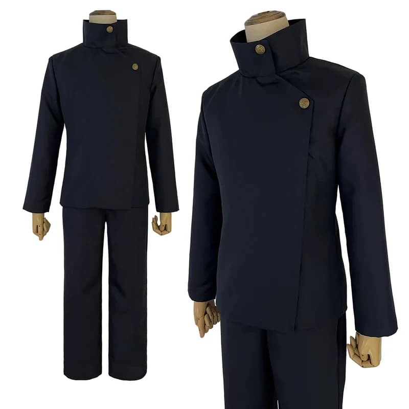 ❤2026★ HOLOUN Jujutsu JJK Manga Anime Fushiguro Megumi Cosplay Costume Wig Dark Blue Jacket Pants Uniform Rose Net Synthetic Ha❤