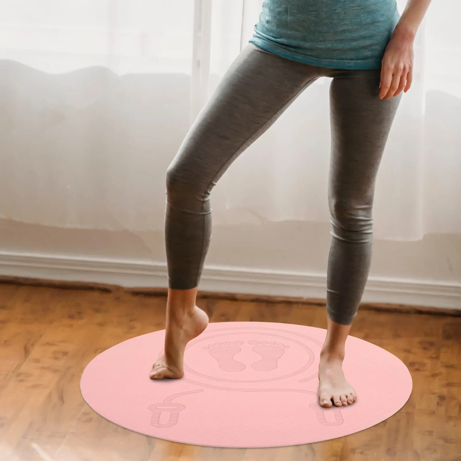 Anti-shocket Mat for Jumping with Corda, Premium TPE Anti-slip, Bearing for Exercises, Gym Mat for Home, Soundproof