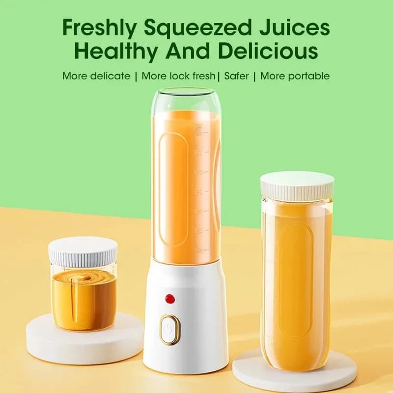 450ml Portable Electric Blender with Double USB Container and Fruit Tripper, Essential for Travel