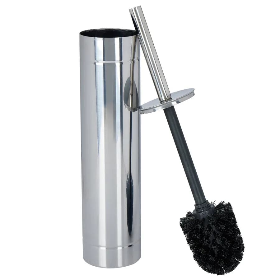 Adult Slender Toilet Brush with Weighted Base in Chrome