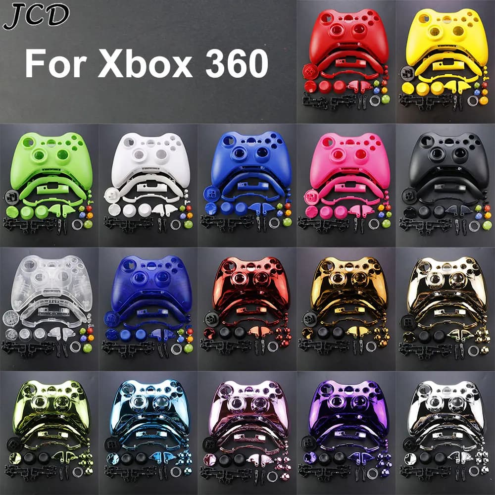 JCD Per XBOX 360 Controller Wireless Custodia Completa Gamepad Custodia Shell Cover con Bottoni Kit Analogico Stick Paraurti Accessori