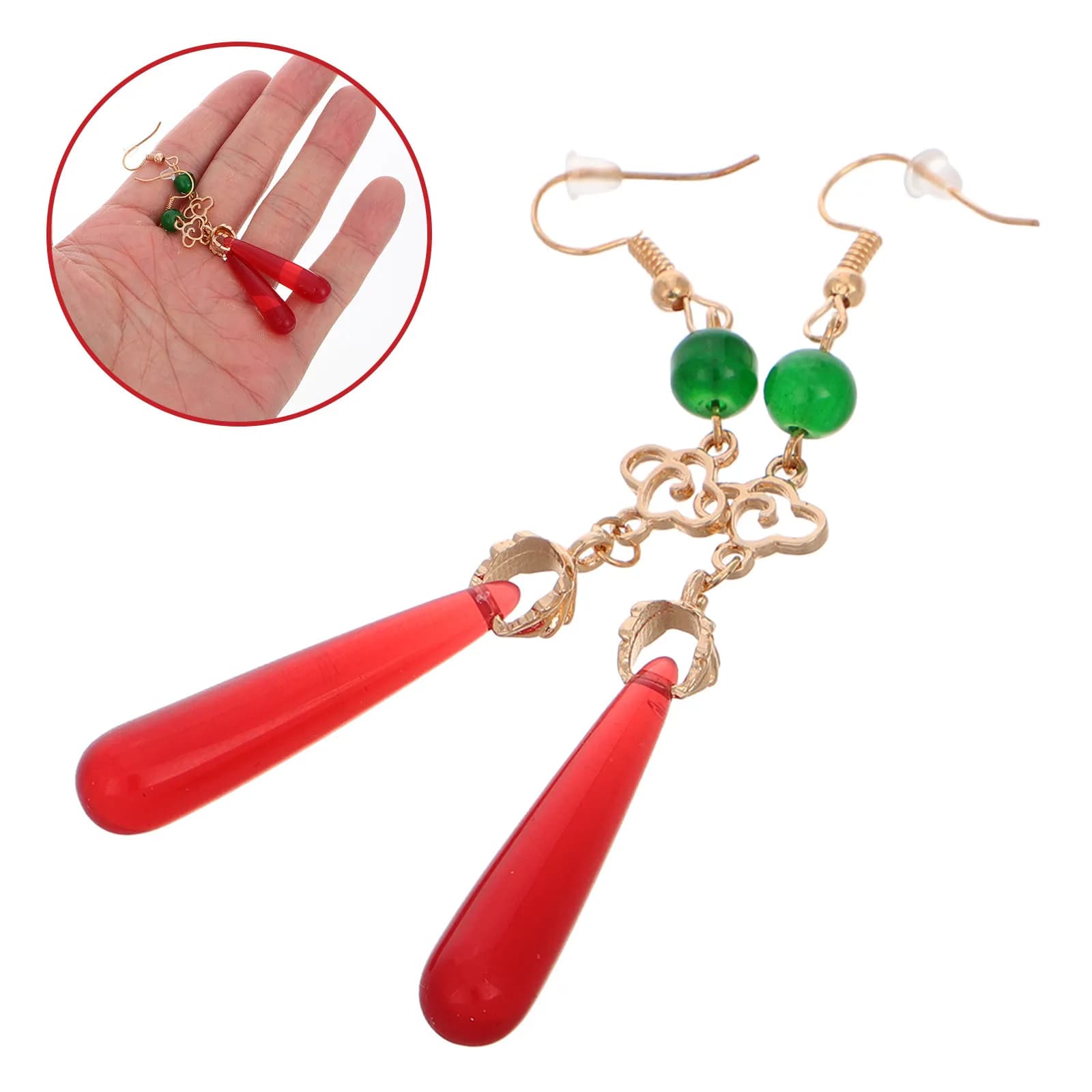 1 paio di orecchini in stile cinese, orecchini pendenti vintage con ciondolo a nuvola, gioielli per feste Cheongsam