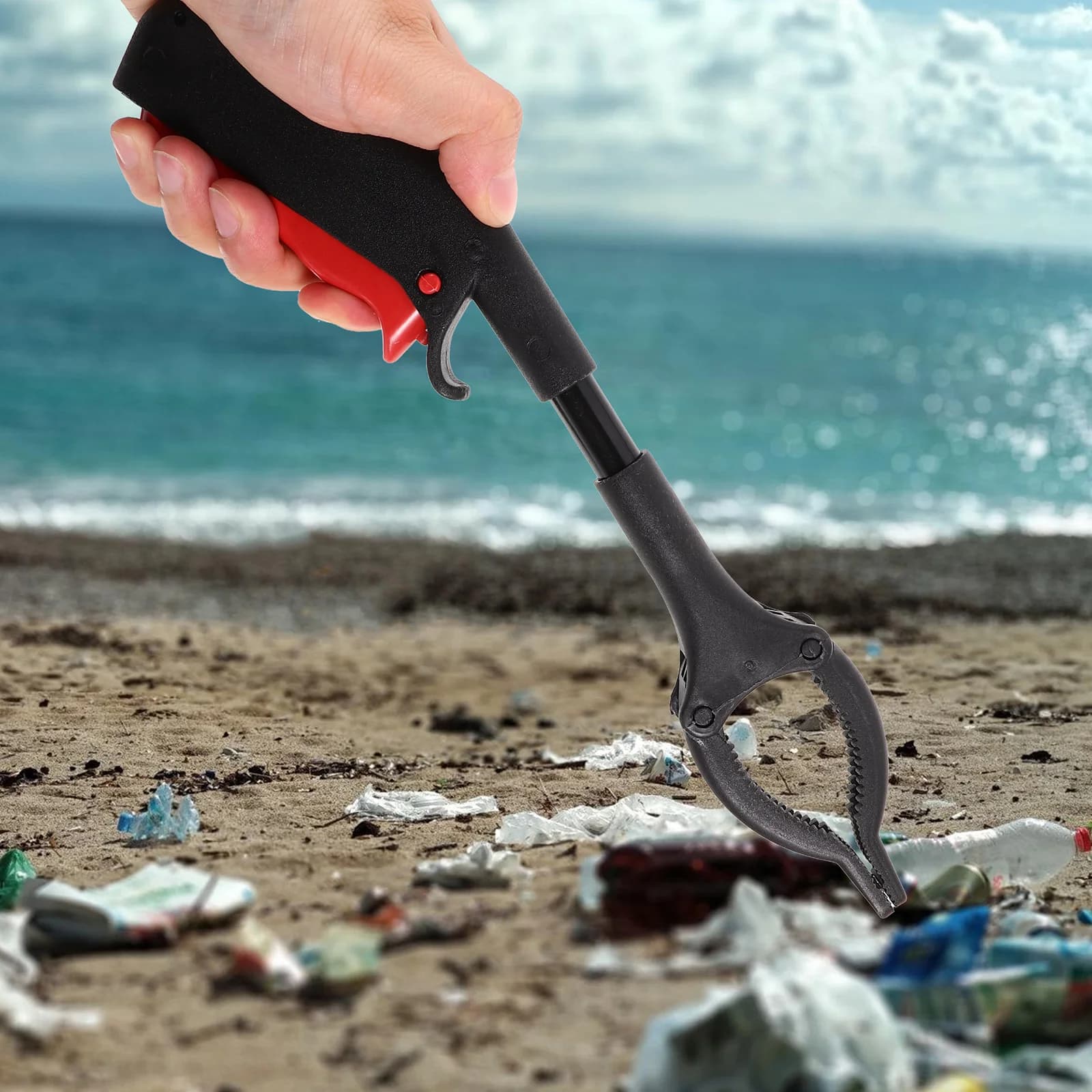 Clip per rifiuti senza piegatura stendibiancheria bastoncini per raccolta rifiuti raccoglitore per rifiuti raccoglitore Grabber Clip in ferro anziano