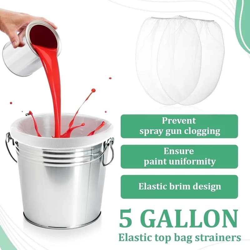 DT16 60 Pcs Paint Strainer Bags Disposable Fine Mesh Filter for 5 Gallon Bucket Hydroponic Tool