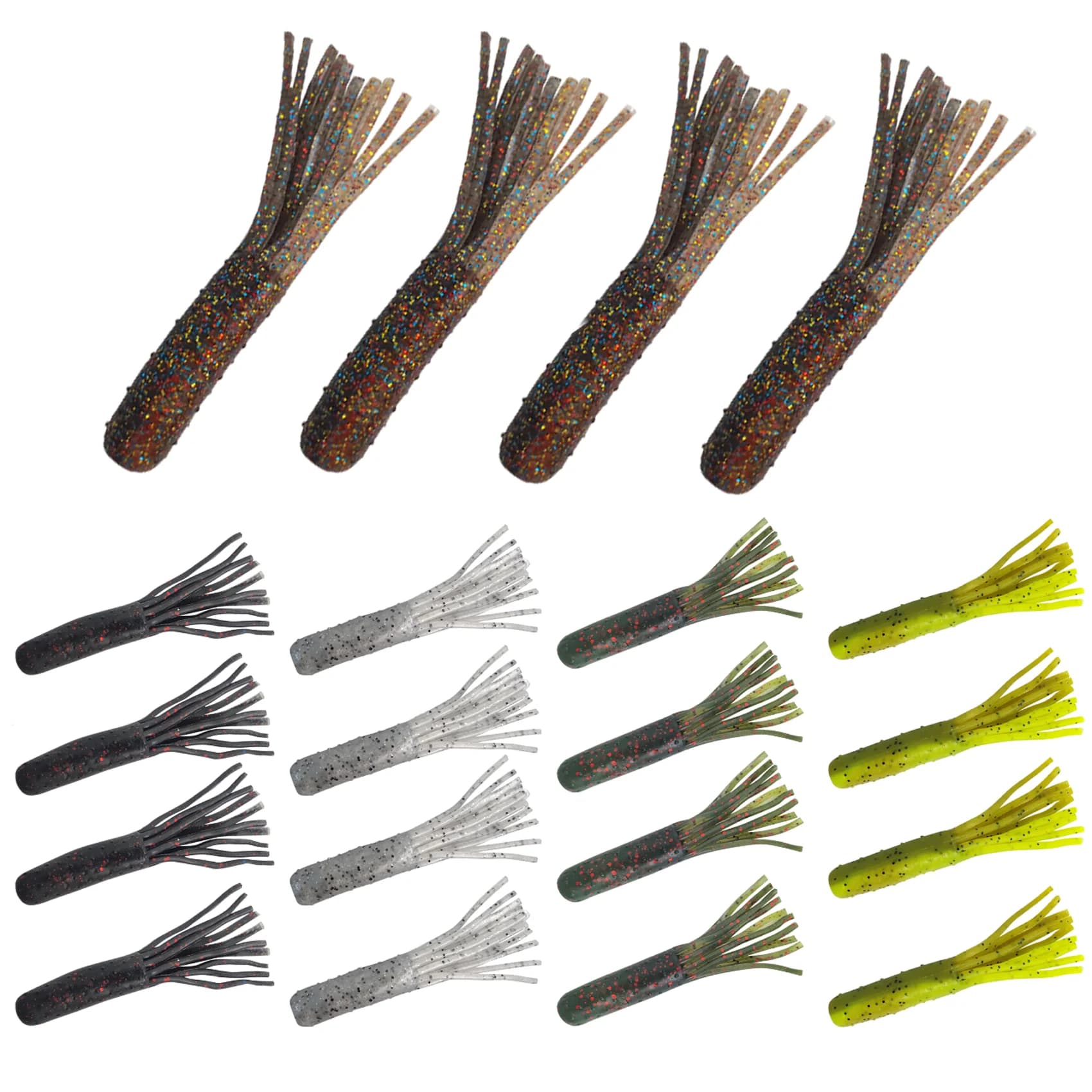 Aventik 9 centimetri Tubo Esche 20 Pz Morbido Verme Bass Richiamo di Pesca Tubo Jig Teste per Spigola Acqua Dolce Acqua Salata Esca Artificiale