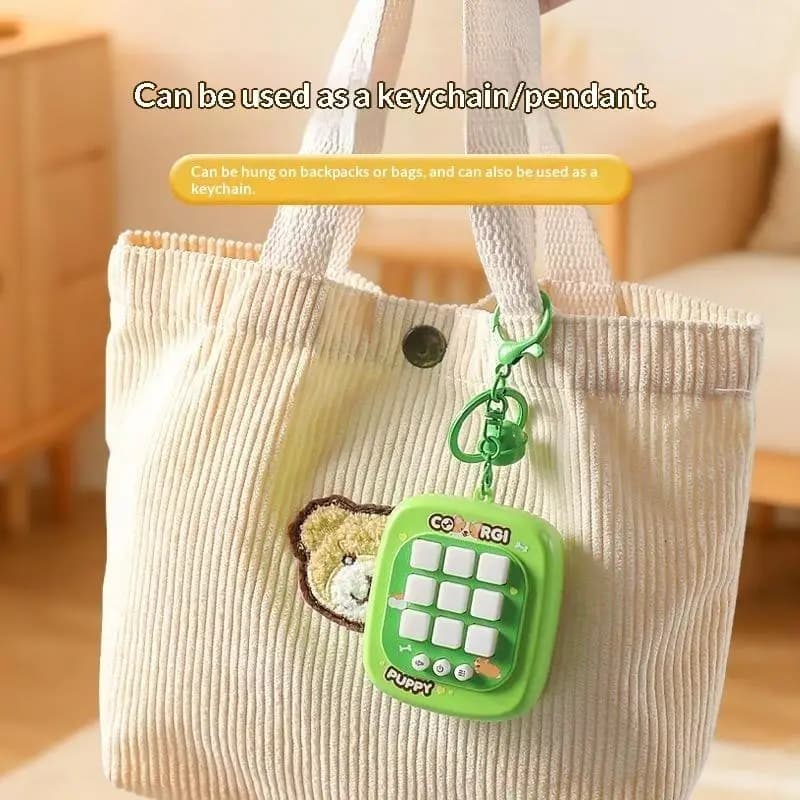 in 1 Electronic Tic Tac Toe Game Keychain Mini Handheld Memory Whack a Mole LED Fidget Toy Portable Educational Gift for Kids 4