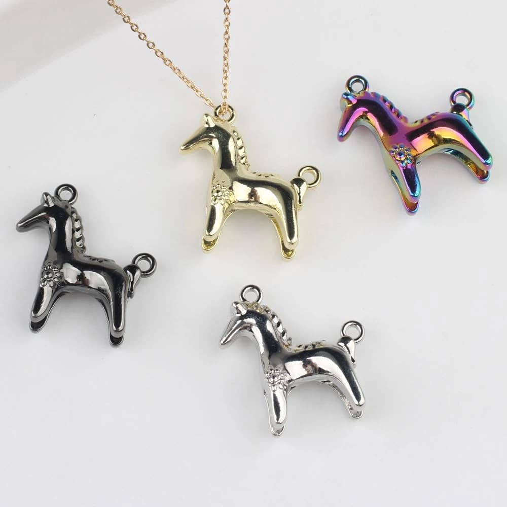 10 pezzi carino a forma di cavallo ciondolo orecchino collana braccialetto creazione di gioielli accessori fatti a mano ornamento fai da te regali di moda artigianali