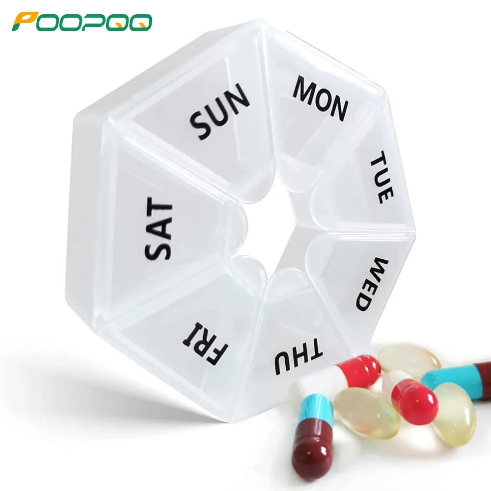 Portapillole portatile per medicinali, piccola custodia, scatole porta vitamine, organizer per portapillole, contenitori per selezionatori e promemoria
