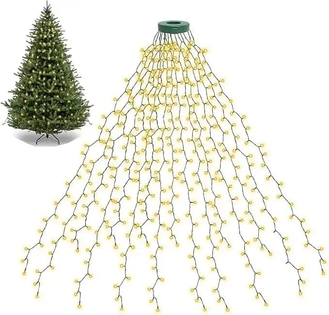 Luci per albero di Natale a LED Ghirlanda di Capodanno per patio giardino 1.5M/2M/3M Cascata Luce Decorazione natalizia 2025