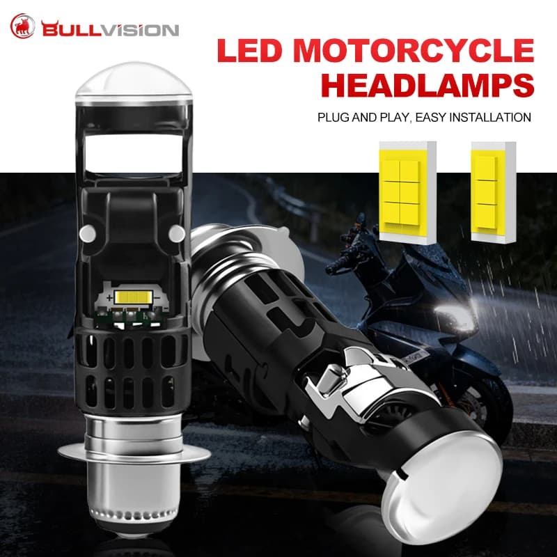 1x Proiettore LED H6M con Ventola Turbo, Faro Auto Mini Lente P15D-25-1 Canbus, Lampada LED per Auto e Moto, Abbagliante/Anabbagliante, Fendinebbia 12V