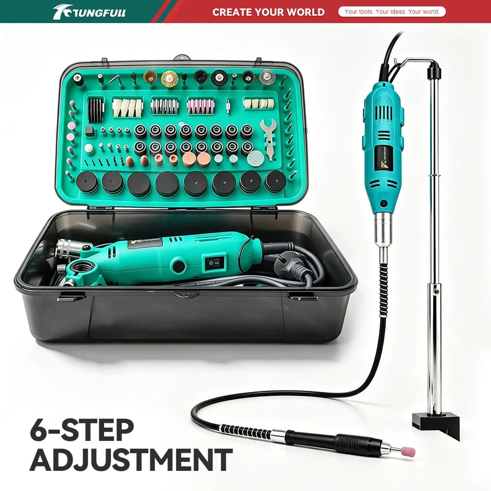 TUNGFULL Mini Electric Grinder Set, Variable Speed Rotary Tool for Engraving Pen Nail Art Woodworking with Storage Case