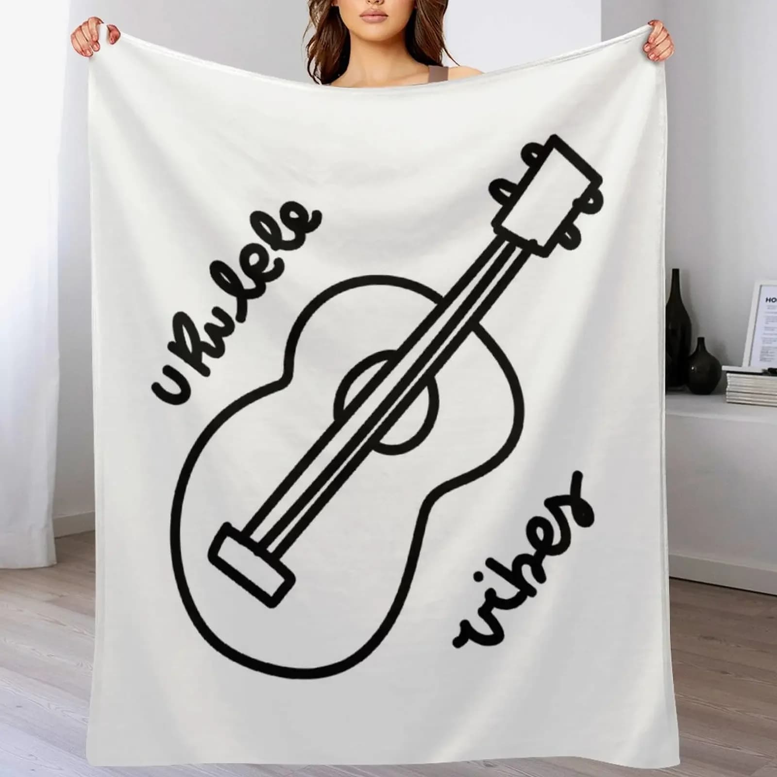 Coperta in peluche soffice Ukulele Vibes per divano e sedia