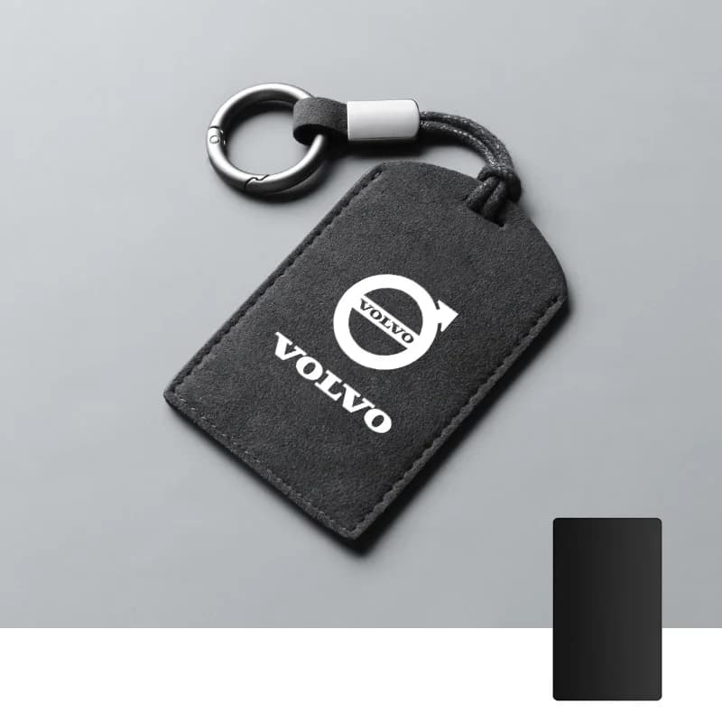 Custodia in pelle scamosciata per auto Smart NFC Card Key Case Cover completa Shell Holder Protector per Volvo EM90 EX30 2024 Polestar Portachiavi Accessorio