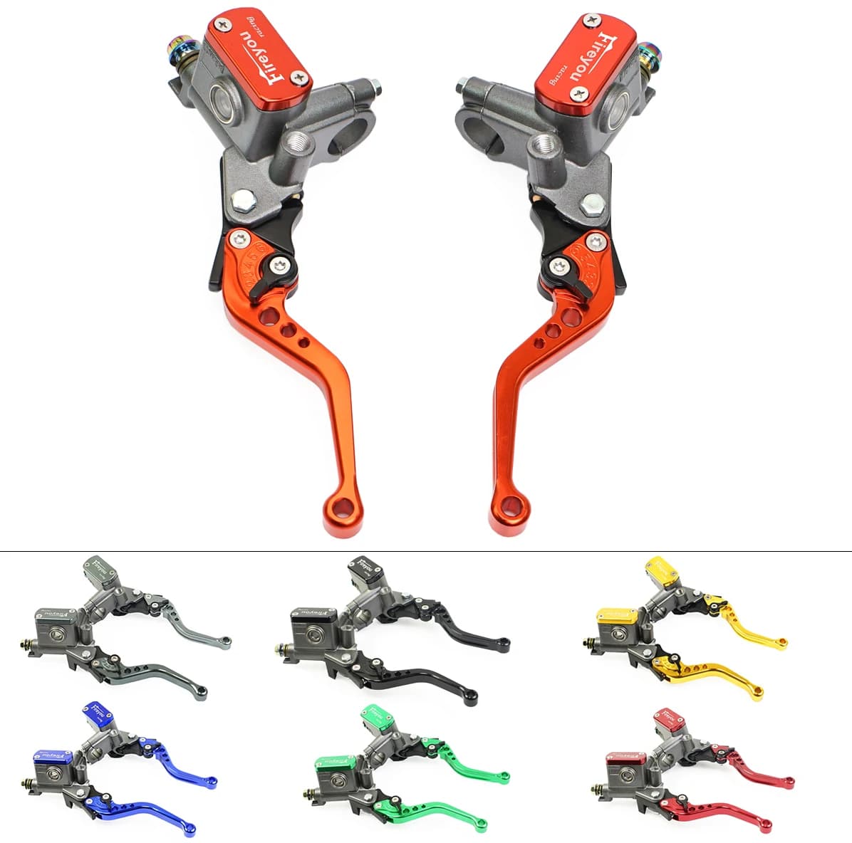 Una coppia 14mm Pistone Moto Bike Leva Frizione Idraulica Freno a Mano Destra Cilindro Maestro Leva della Pompa 22mm Universal Street Pit Bike