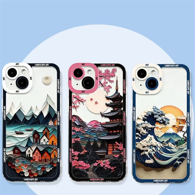 Case For Xiaomi 15T Pro POCO X7 Pro F7 X6 X5 M7 X3 NFC X4 GT F5 11 Lite 5G NE Oil Painting Landscape Mountain Transparent Cover