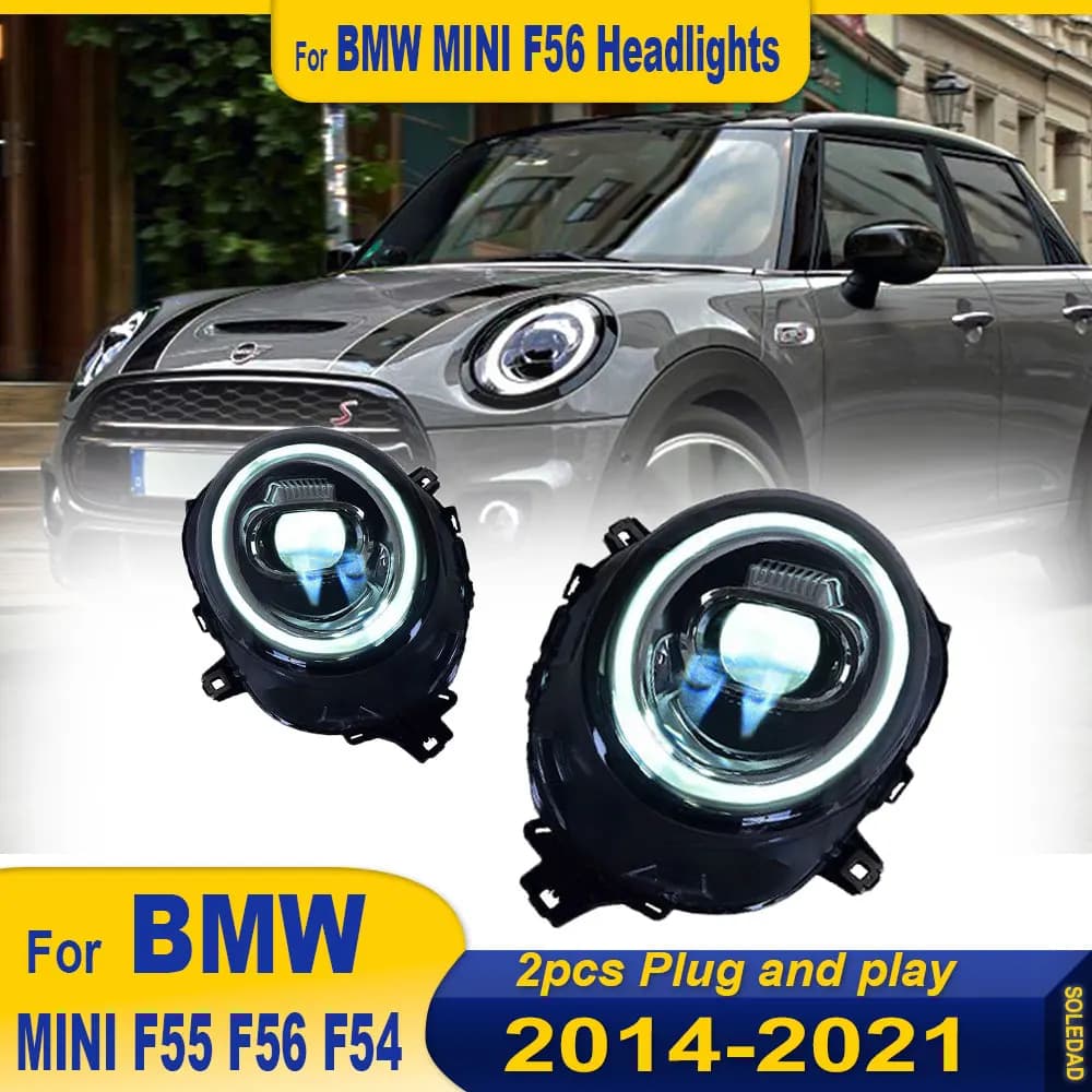 Coppia Fari Auto Per MINI F55 F56 F57 Faro A LED 2014-2021 Modificato Alogeno Faro DRL Segnale Lente Del Proiettore Automotive