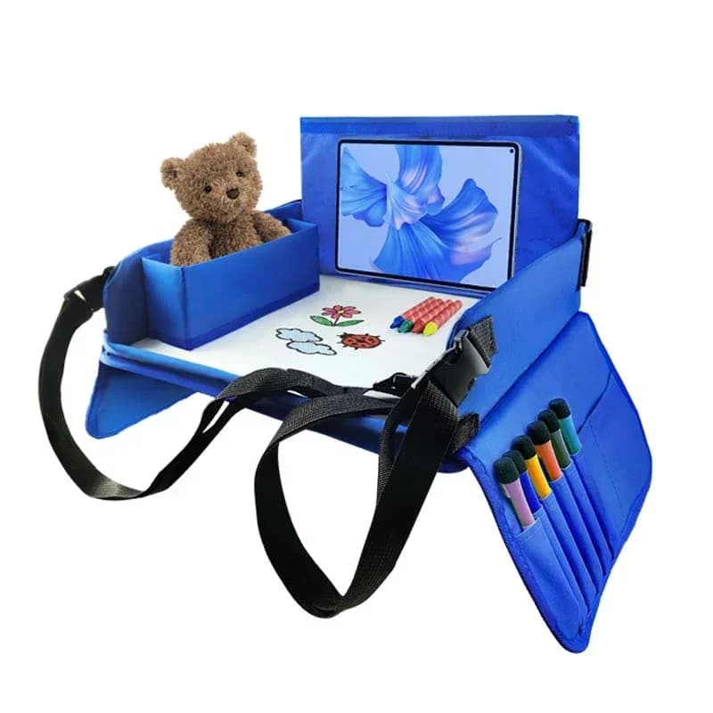 Foldable Kids Activity Tray Multifunctional Storage Organizer Bag Drawing Board Dining Rack Tablet Pouch Portable Table For Chil