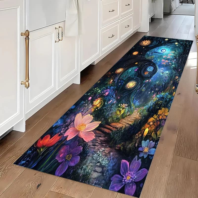 Enchanted Forest Long Carpet for Kitchen, Living, Anti-slip, Washable, for Corridor, Home Decoration