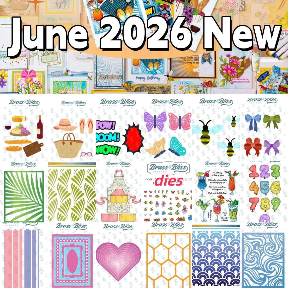 Summer Cocktails Apron Sea Metal Cutting Dies Clear Stamps Stencil for DIY Scrapbook Diary Decoration Embossing June 2026 New