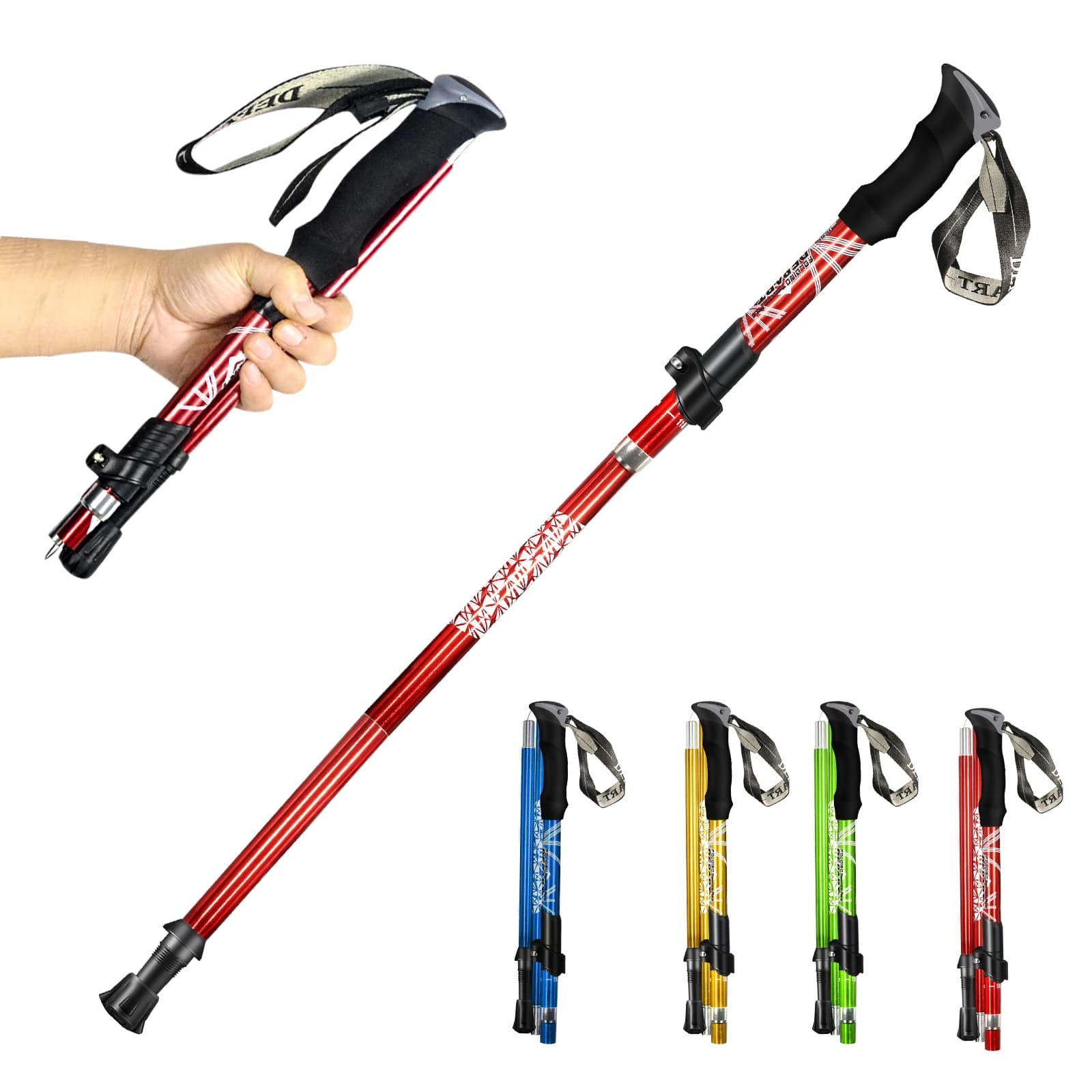 1Pcs Super Light Telescopic Trekking Poles Portable Outdoor Hiking Trail Sticks Nordic Walking Sticks Easy to Fold Alpenstock