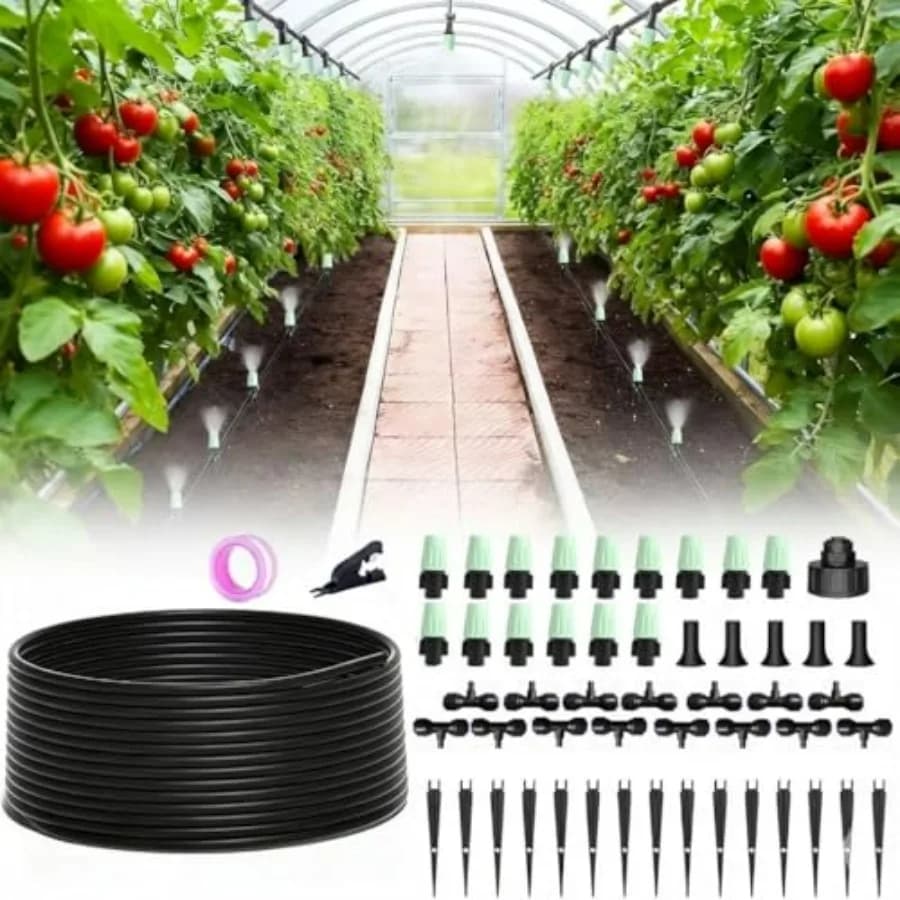 Drip Irrigation System 1/4" Blank Distribution Tubing Watering Hose, DIY Micro Sprinkler Automatic Plant Waterer for Garden, Gr