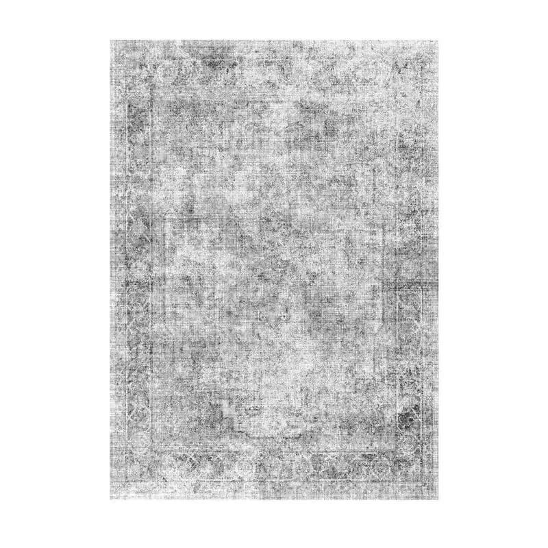 Indoor Floor Carpet 6x9ft For Bedroom Living Room Entryway Machine Washable Soft Bohemian Pattern Gray Foldable Mat Low Pile Rug Tear-Resistant Textile Child Pet Friendly Home Decor Accessory