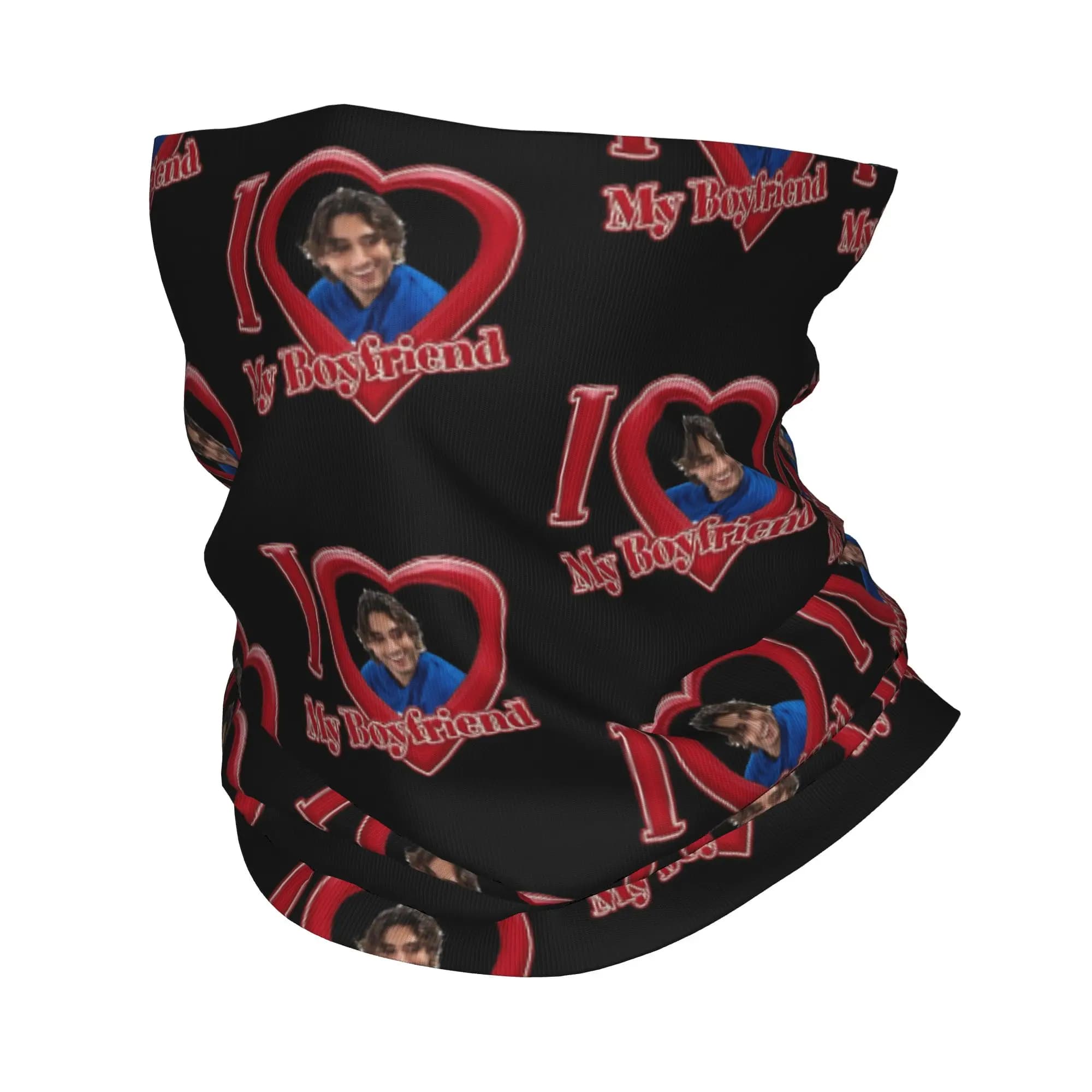 I Love My Boyfriend John Logan Bandana Neck Gaiter Sciarpa per il viso stampata Off Campus Maschera calda per il viso Ciclismo Unisex Adulto Inverno