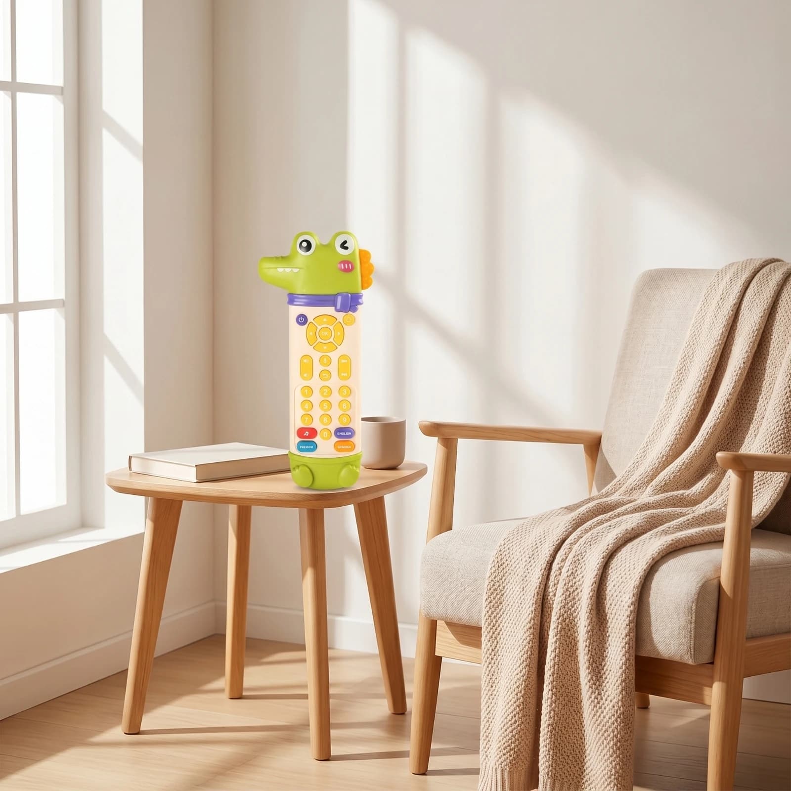 Baby Controller Control with Teether Multilingual Controller Control Teether Light-up Teething-Friendly for Babies, Car Rides
