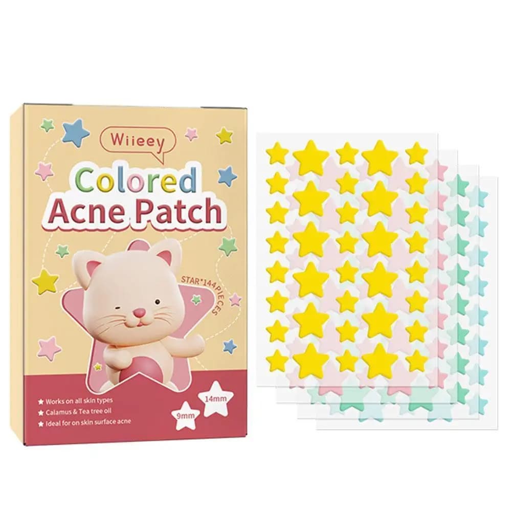 144 Pz/set Stella Brufolo Patch Acne Colorato Invisibile Rimozione Dell'acne Adesivi Per La Cura Della Pelle Correttore Viso Spot Strumenti di Trucco di Bellezza