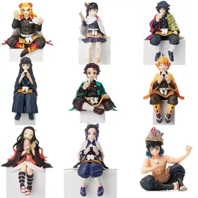 Action Figure Anime Demon Slayer: Tanjirou, Tomioka Giyuu, Zenitsu, Kochou Nezuko - Statuette da Collezione per Bambini SS
