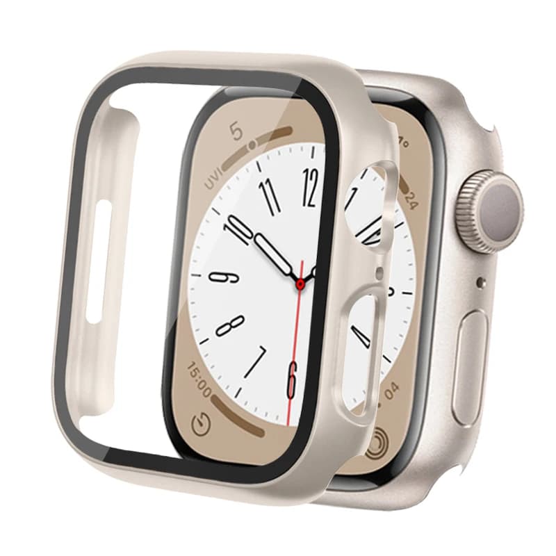 Vetro + Cover per Apple Watch case 45mm 40mm 44mm 41mm 42mm 38mm iWatch series 8 7 3 6 SE proteggi schermo Apple watch accessori