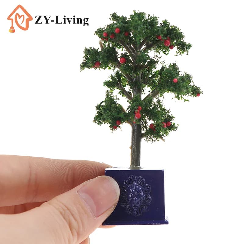 1 Pezzo Albero da Frutto in Miniatura 1:12 per Casa delle Bambole, Piante in Vaso Simulate, Decorazione per Bambole